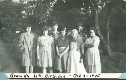 Family Gathering featuring apron in 1945